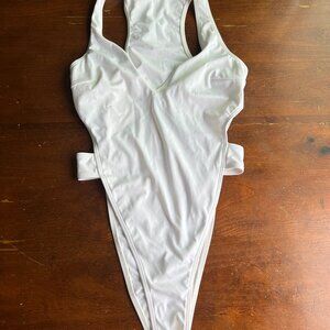 Cushnie et Ochs White High Cut One-Piece Swimsuit